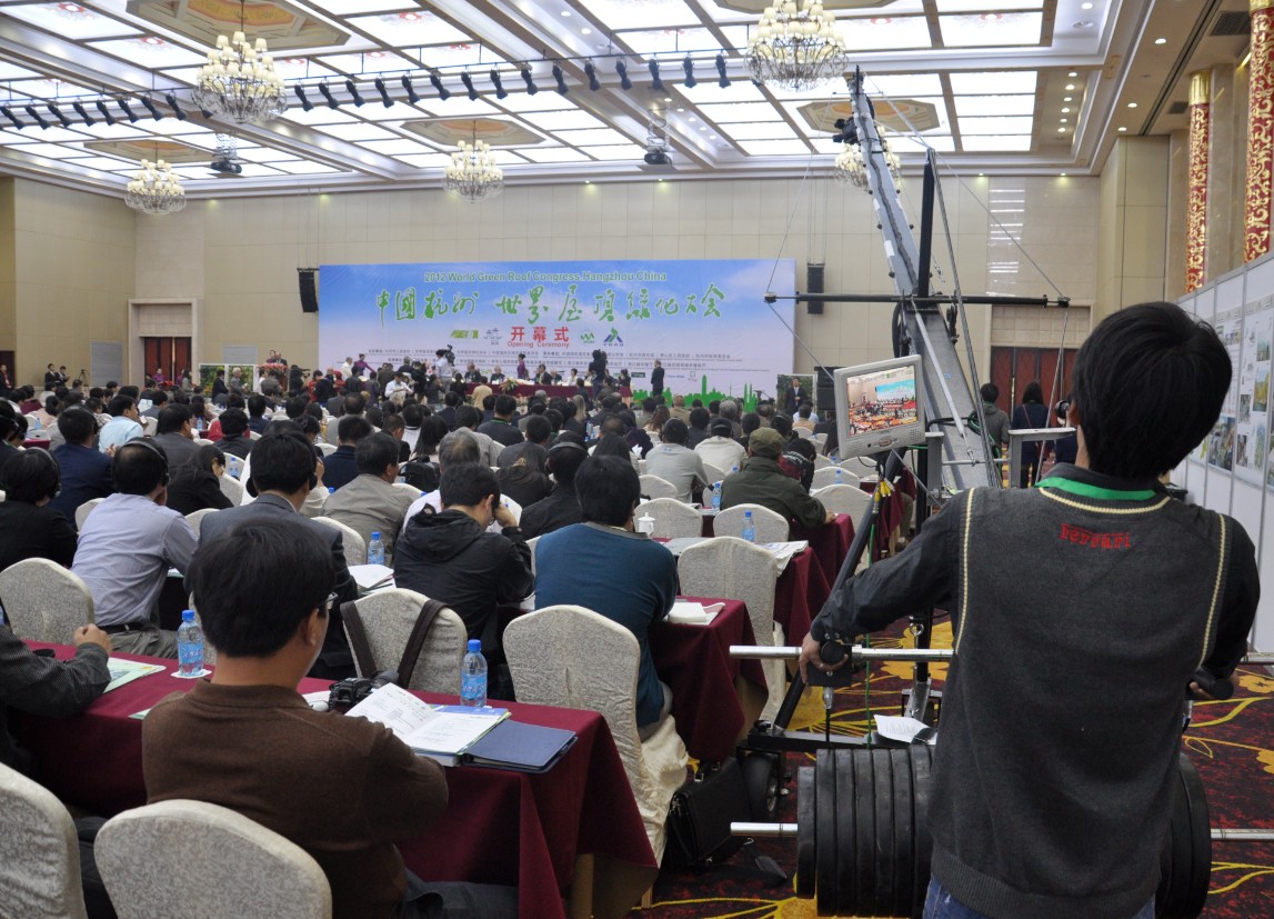 2012世界屋顶大会杭州摄像集体照摄影，摇臂摄像现场花絮