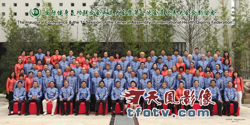 国际健身气功联合会成立大会暨第一次代表大会集体照摄影，杭州西溪湿地度假酒店摄像